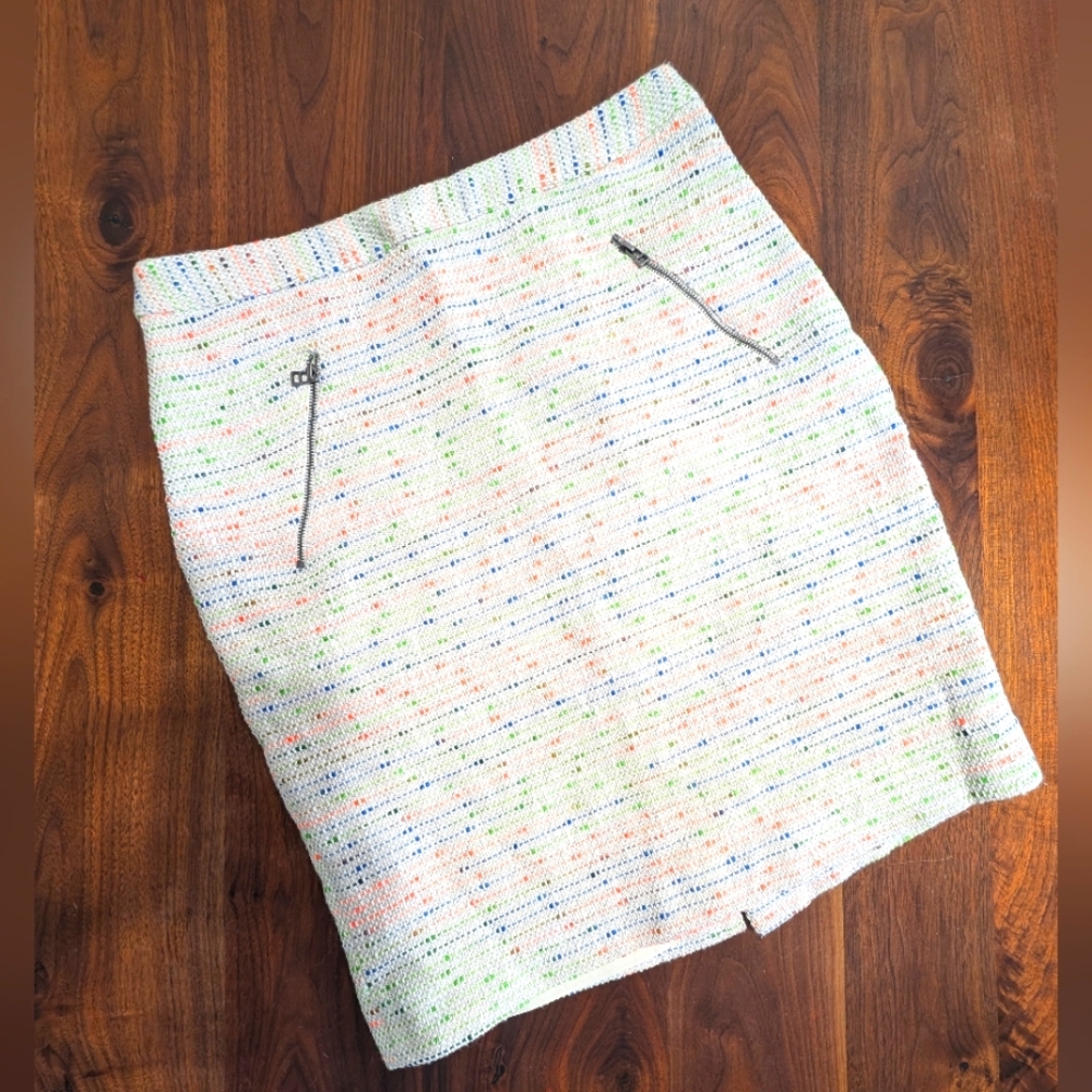 Halogen Ivory Tweed A Line Skirt Ladies Size 6